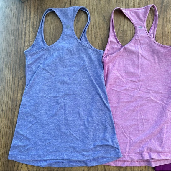 Lululemon Tank Bundle of Three Pink Purple Workout Tops Athletic Approx Sz 4 - 6 - Picture 4 of 7